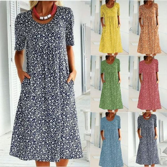 🎁2026 Hot New Year's Sale🎁 Casual women's V-neck dress (8 colors with pockets)