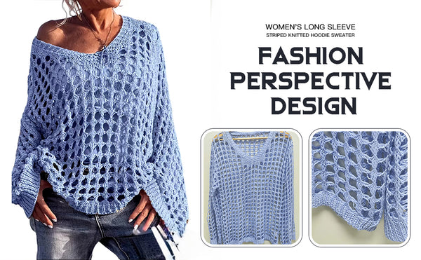 Breezy Open-Knit V-Neck Top