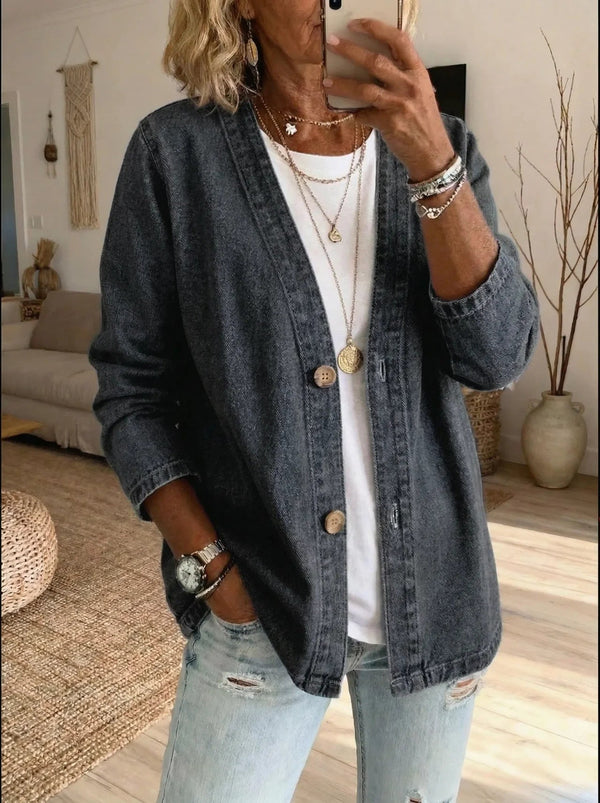 Dorota Denim Casual Cardigan
