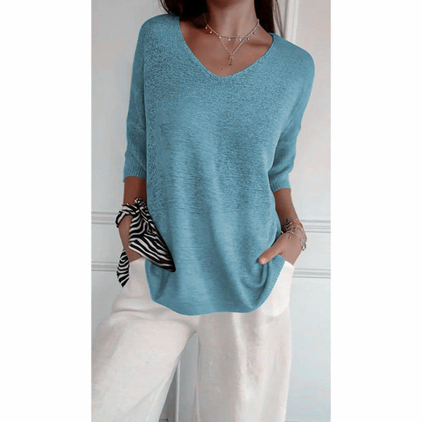 Everyday Classic Knit V-Neck Top