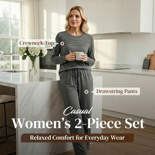 🔥HOT SALE 49% OFF✨💐Women's Crew Neck Top & Drawstring Pants Set