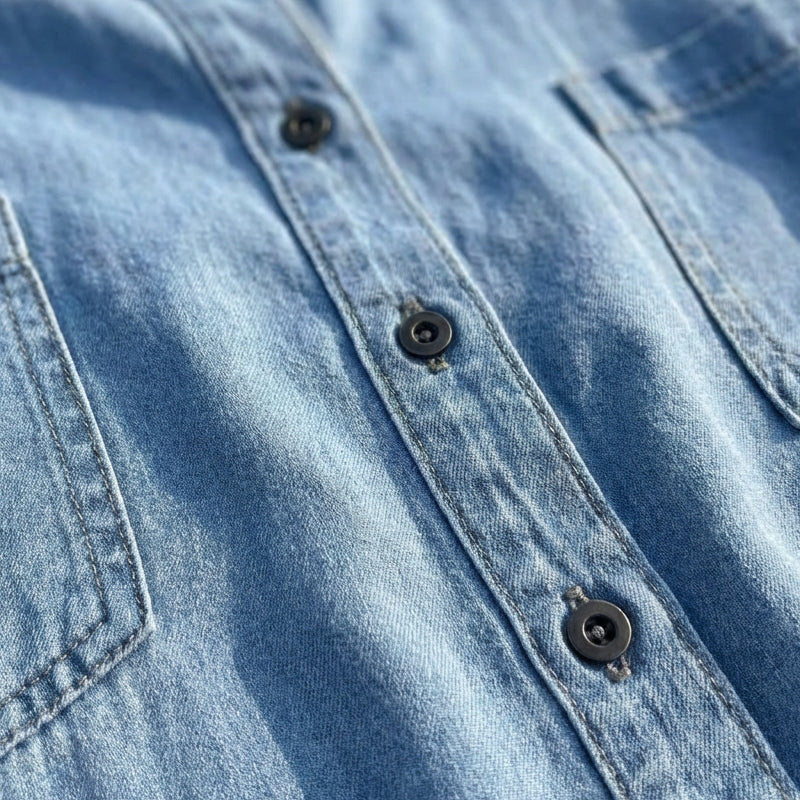 🎉 👖 Women's Denim Maxi Skirt: Button Placket + Side Slit Design—Wear as a Dress or Outerwear